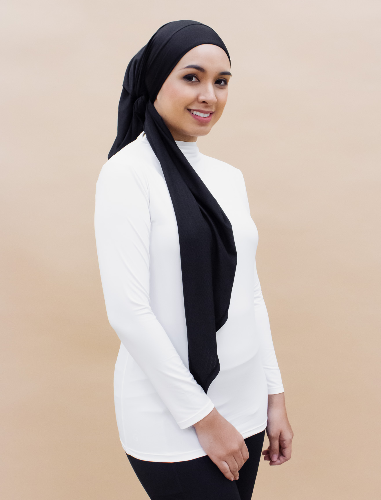 AirLite InnerGlow Mock Neck Top in White