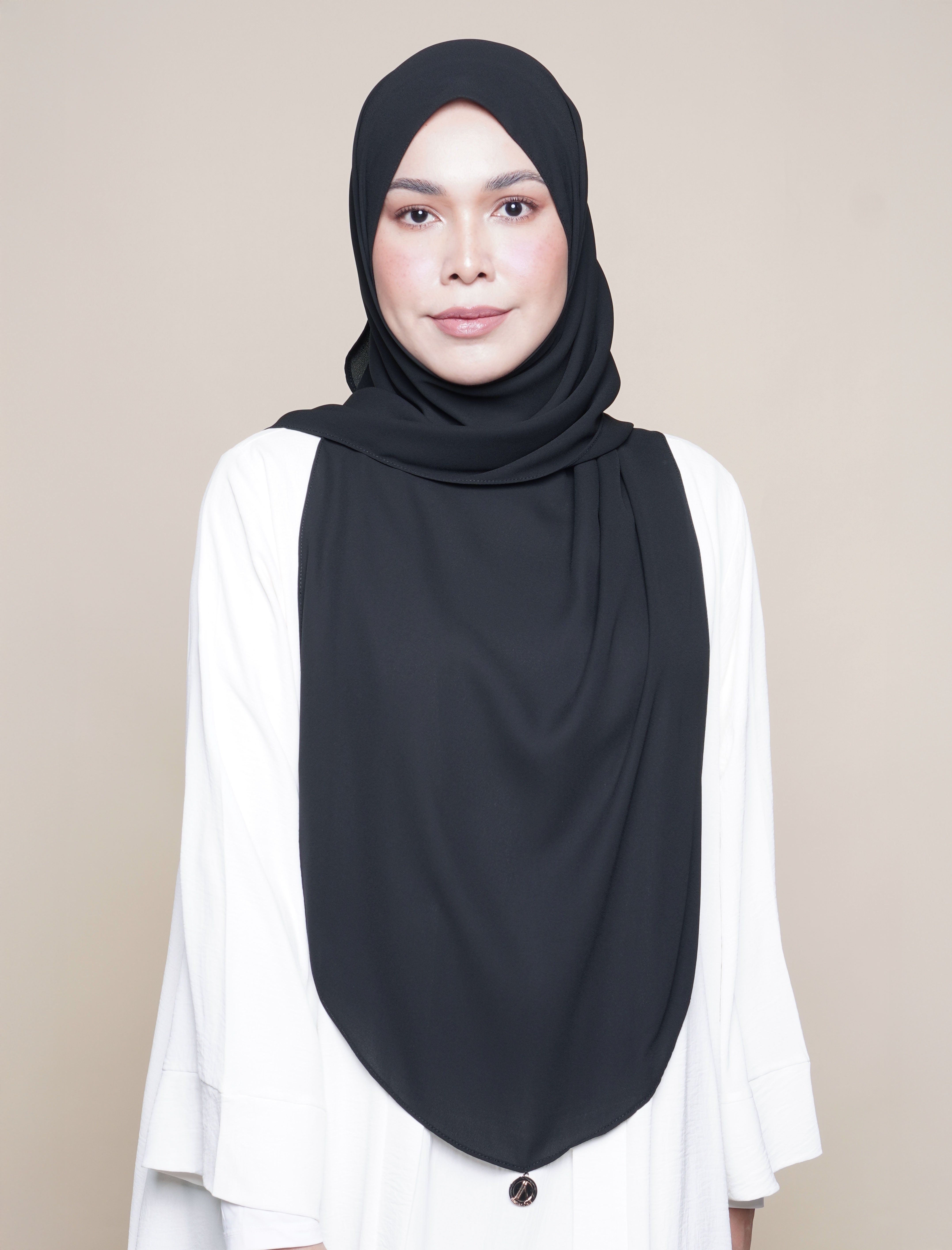 Maryam Soft Chiffon Onesie - Black