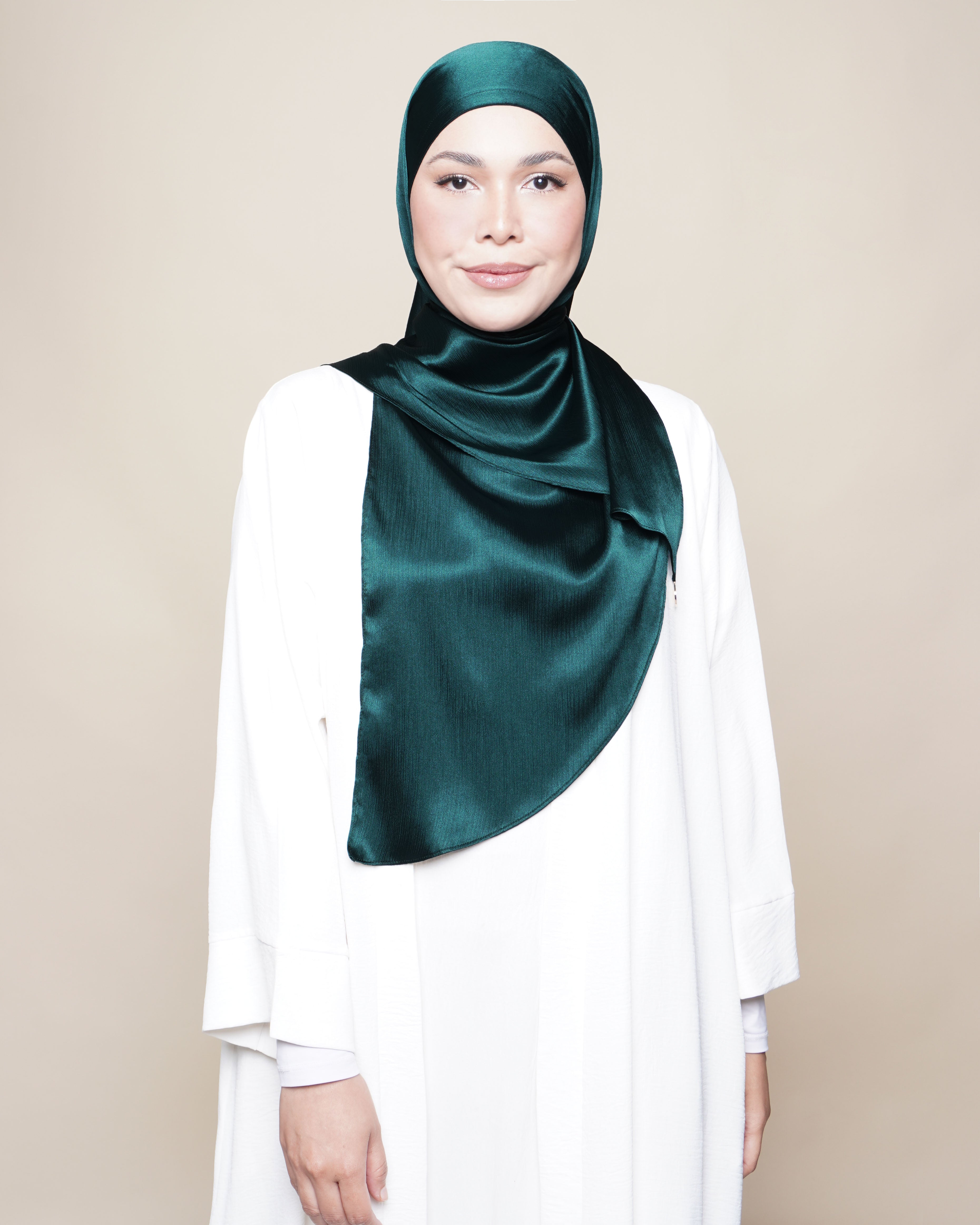 Jannah Crushed Satin Silk - Deep Teal