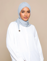 Korean Chiffon Tri Lux Turban - Dusty Blue