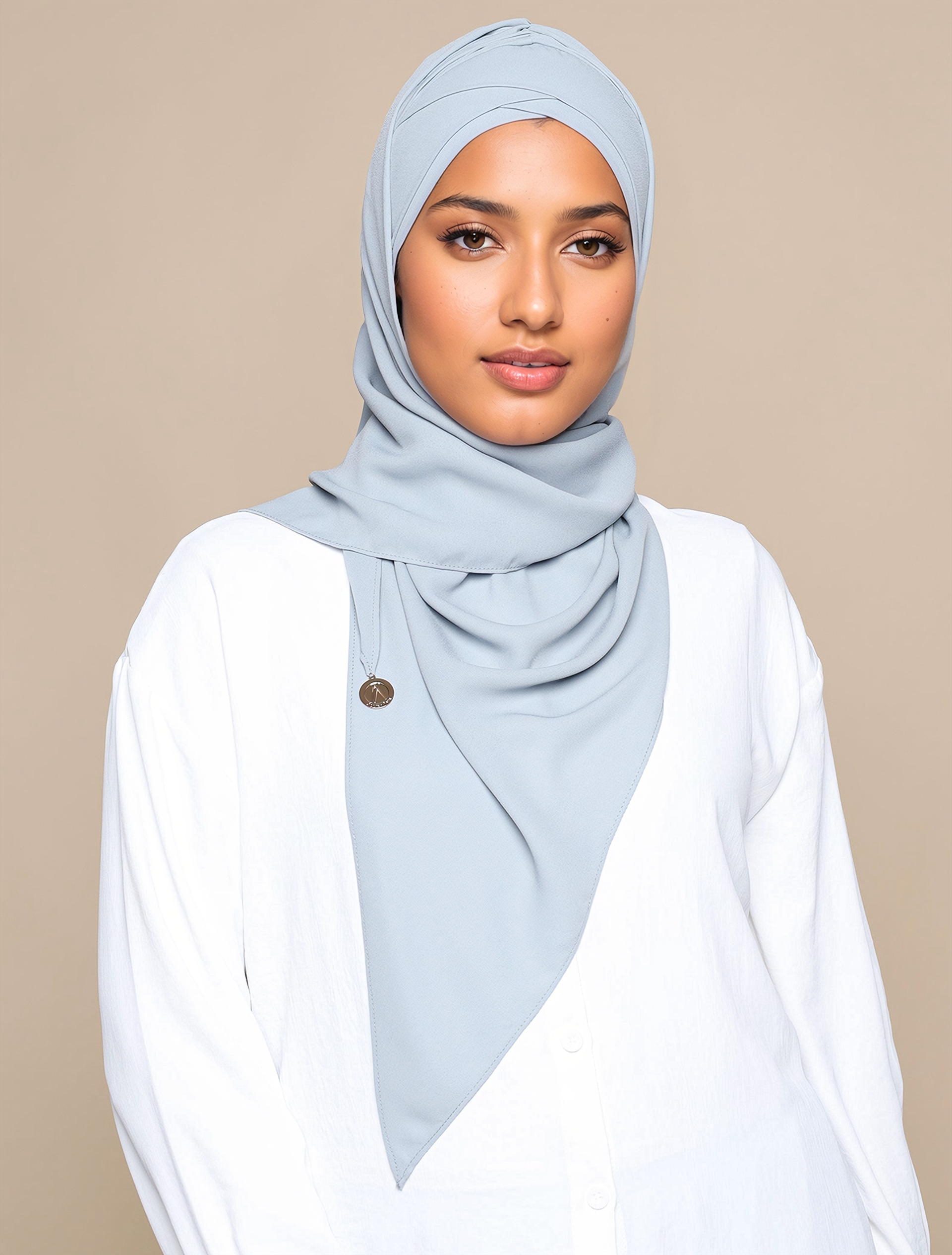 Korean Chiffon Tri Lux Turban - Dusty Blue