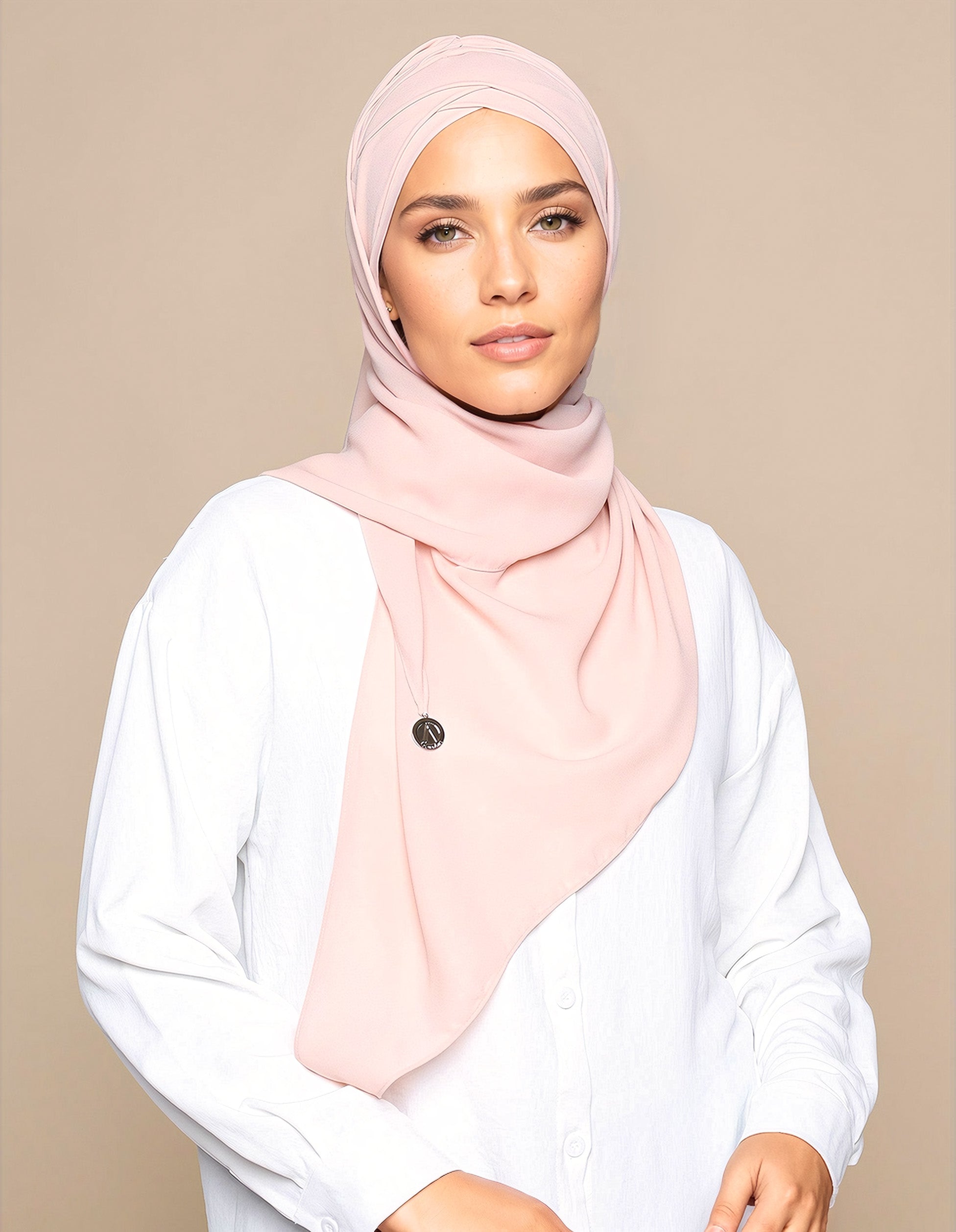 Korean Chiffon Tri Lux Turban - Peach Pink