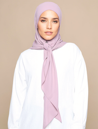 Korean Chiffon Tri Lux Square - Light Mauve