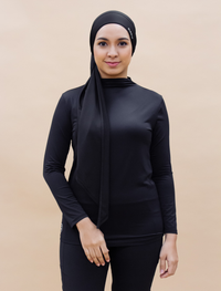 AirLite InnerGlow Mock Neck Top in Black