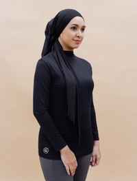 AirLite InnerGlow Mock Neck Top in Black