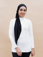 AirLite InnerGlow Mock Neck Top in White