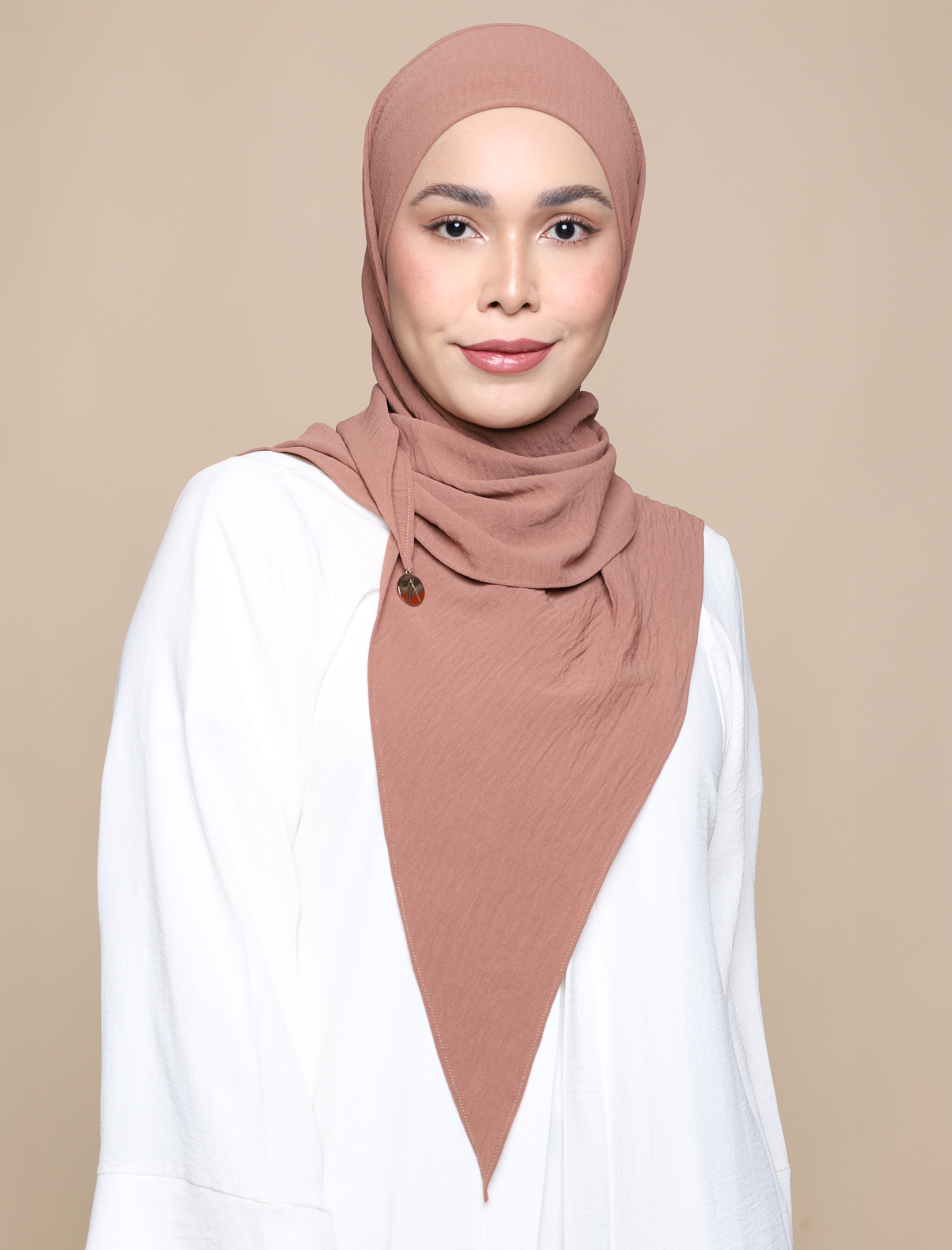 Soft Crepe Tri Lux Square - Toffee