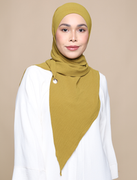 Soft Crepe Tri Lux Square - Green Olive