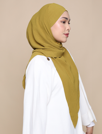 Soft Crepe Tri Lux Square - Green Olive