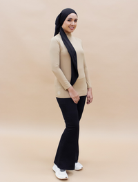 AirLite InnerGlow Mock Neck Top in Tan