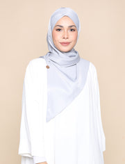 Matte Satin Twill Tri Lux Turban - Grey