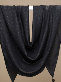 Black Gold Dots Chiffon Tri Scarf