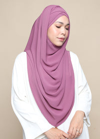 Khadijah Turban Chiffon Crinkle - Dusty Mauve