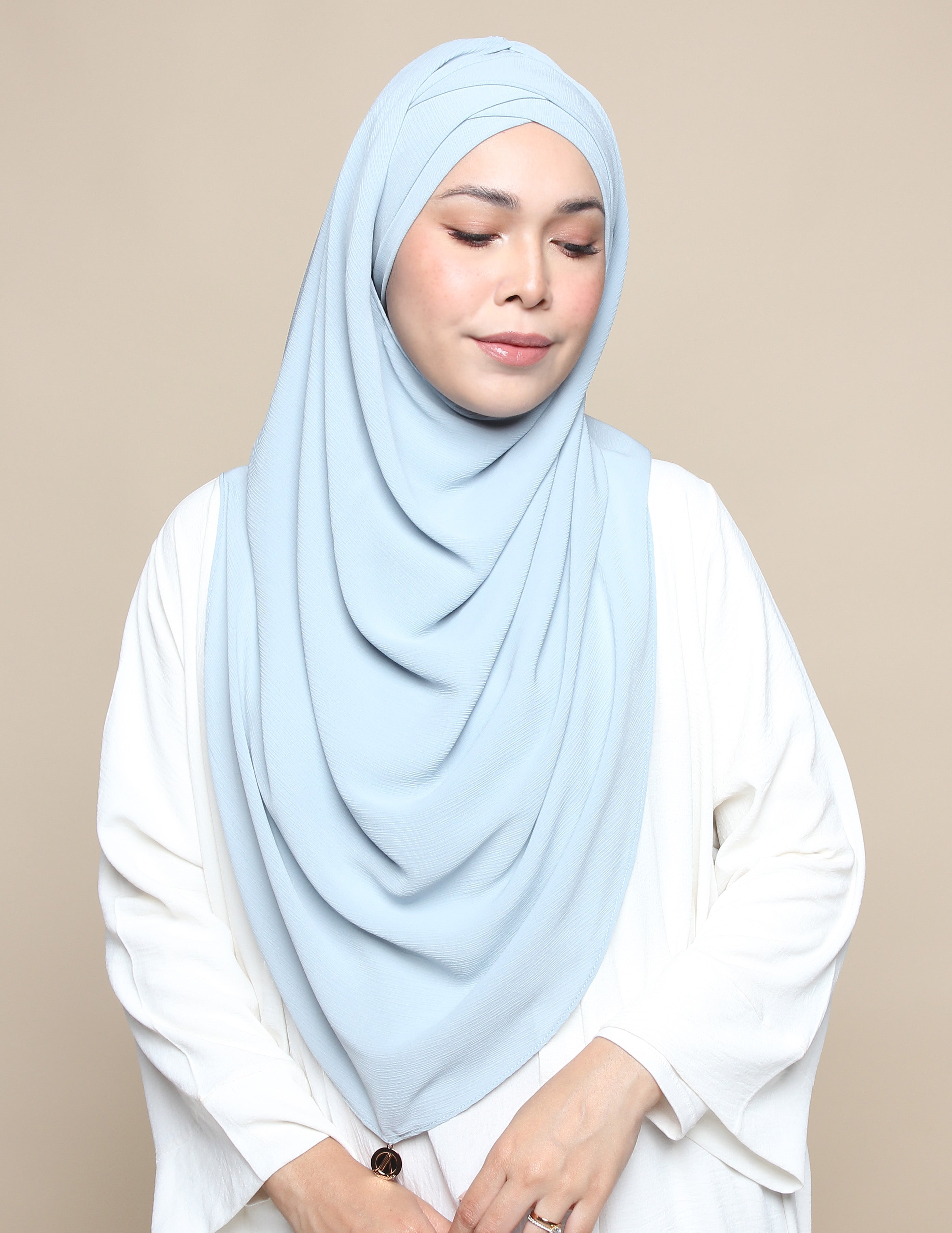 Khadijah Turban Chiffon Crinkle - Baby Blue