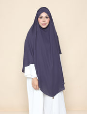 Curved Turban Khimar - Night Blue