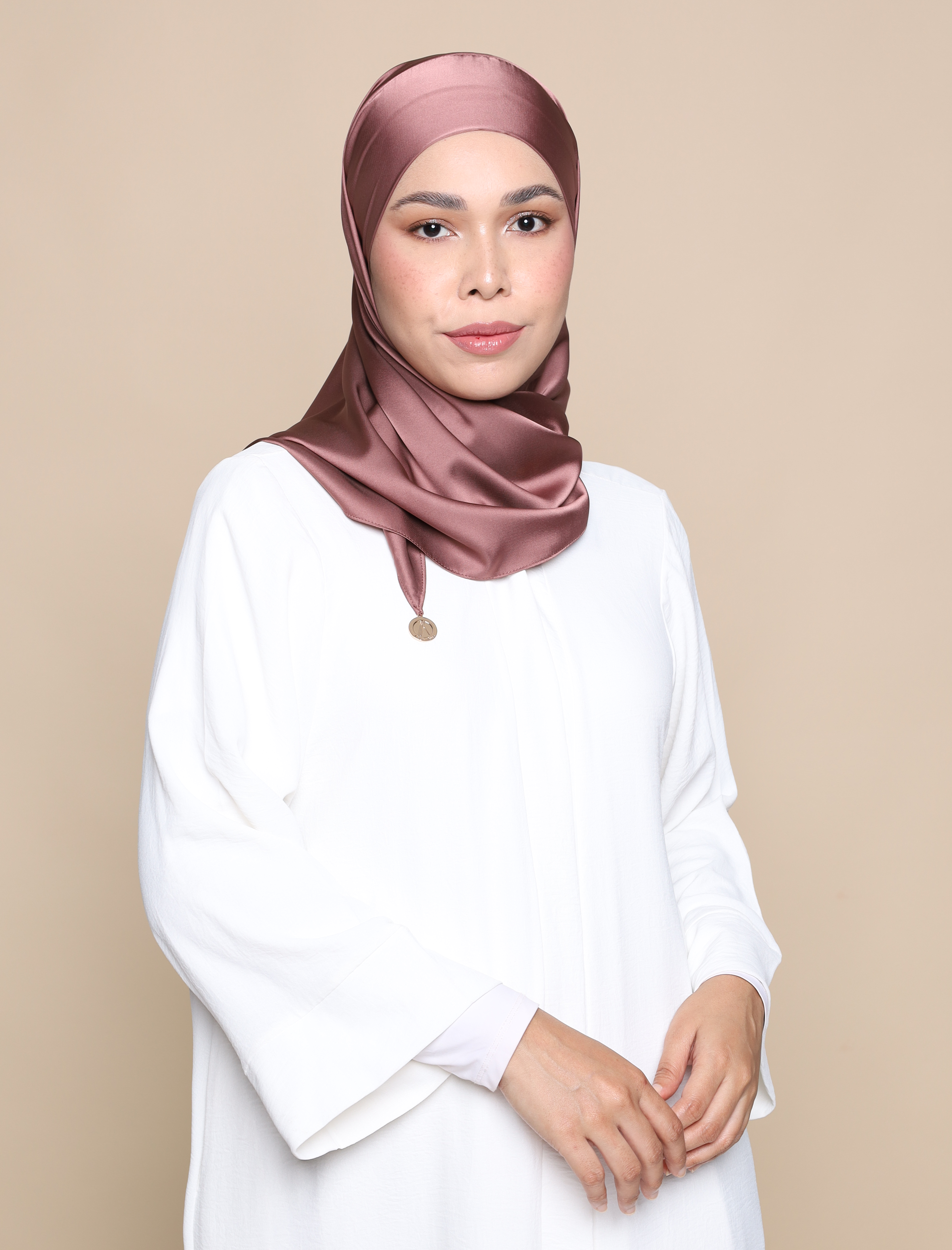 Soft Satin Silk Lux Square Tri - Chocolate Plum