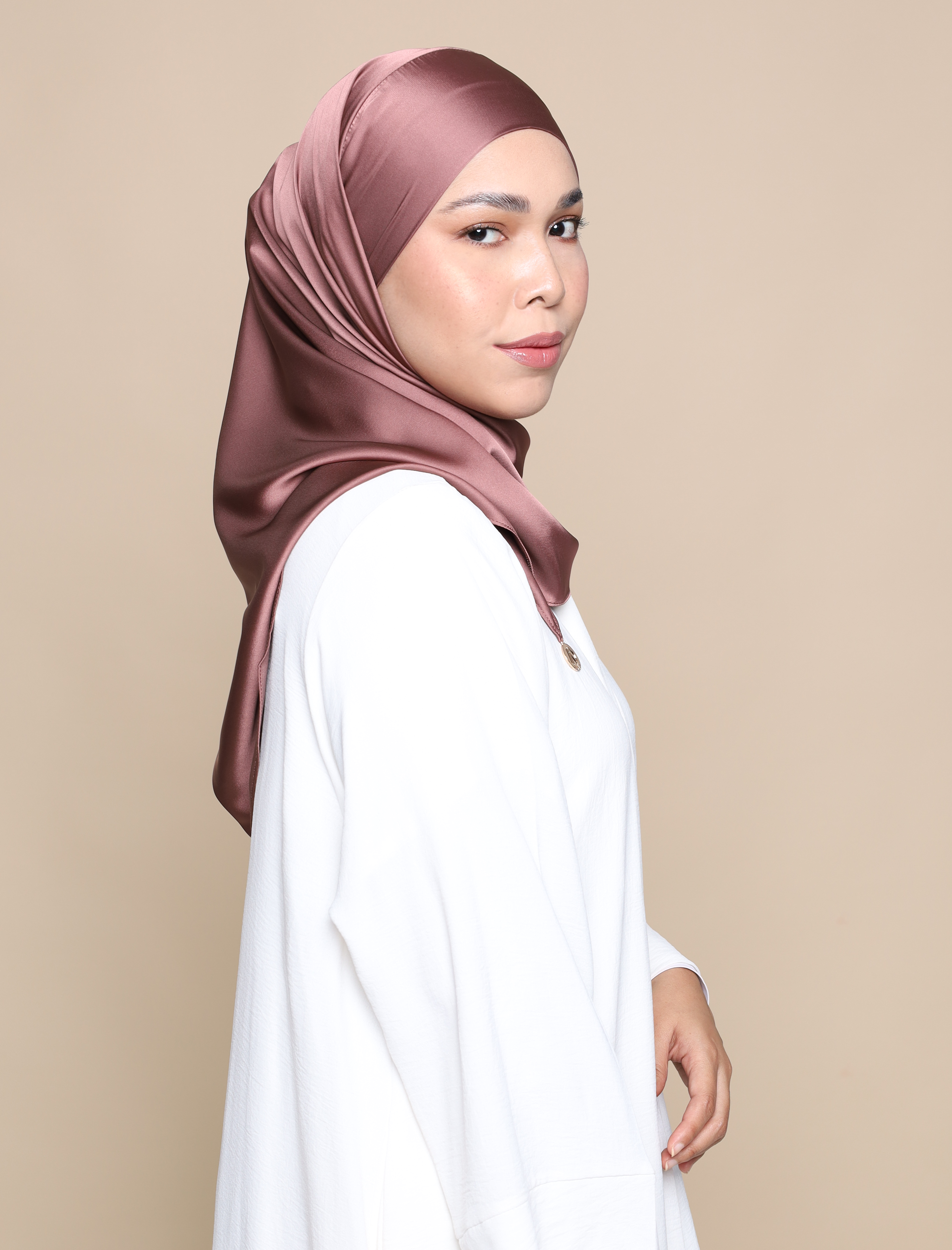 Soft Satin Silk Lux Square Tri - Chocolate Plum