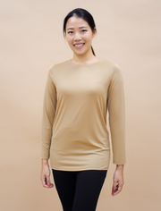 AirLite InnerGlow Crew Neck Top in Tan