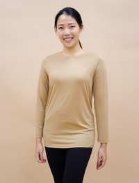 AirLite InnerGlow Crew Neck Top in Tan