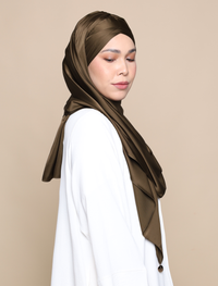 Lux Turban Soft Satin Silk - Dark Olive