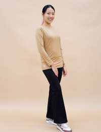 AirLite InnerGlow Crew Neck Top in Tan