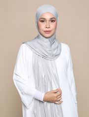 Glitter Jersey Lux Square Shawl - Liquid Silver