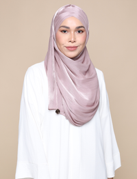 Shimmer Satin Lux Turban Shawl - Dusty Mauve