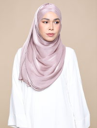 Shimmer Satin Lux Turban Shawl - Dusty Mauve