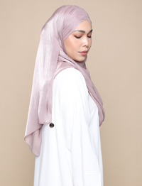 Shimmer Satin Lux Turban Shawl - Dusty Mauve