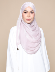 Shimmer Satin Lux Turban Shawl - Light Amethyst
