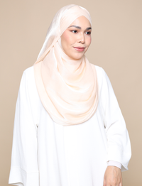 Shimmer Satin Lux Turban Shawl - Champagne