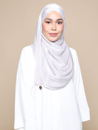 Shimmer Satin Lux Turban Shawl - Silver