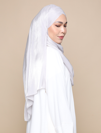 Shimmer Satin Lux Turban Shawl - Silver