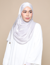 Shimmer Satin Lux Turban Shawl - Silver