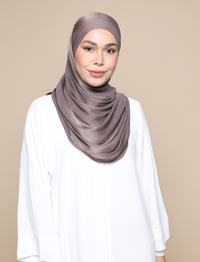 Shimmer Satin Lux Square Shawl - Smoke Grey