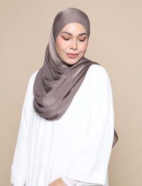 Shimmer Satin Lux Square Shawl - Smoke Grey