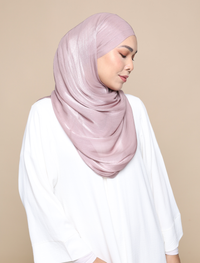 Shimmer Satin Lux Square Shawl - Dusty Mauve