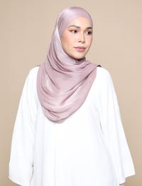 Shimmer Satin Lux Square Shawl - Dusty Mauve