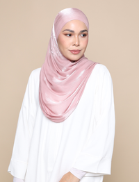 Shimmer Satin Lux Square Shawl - Dusty Pink