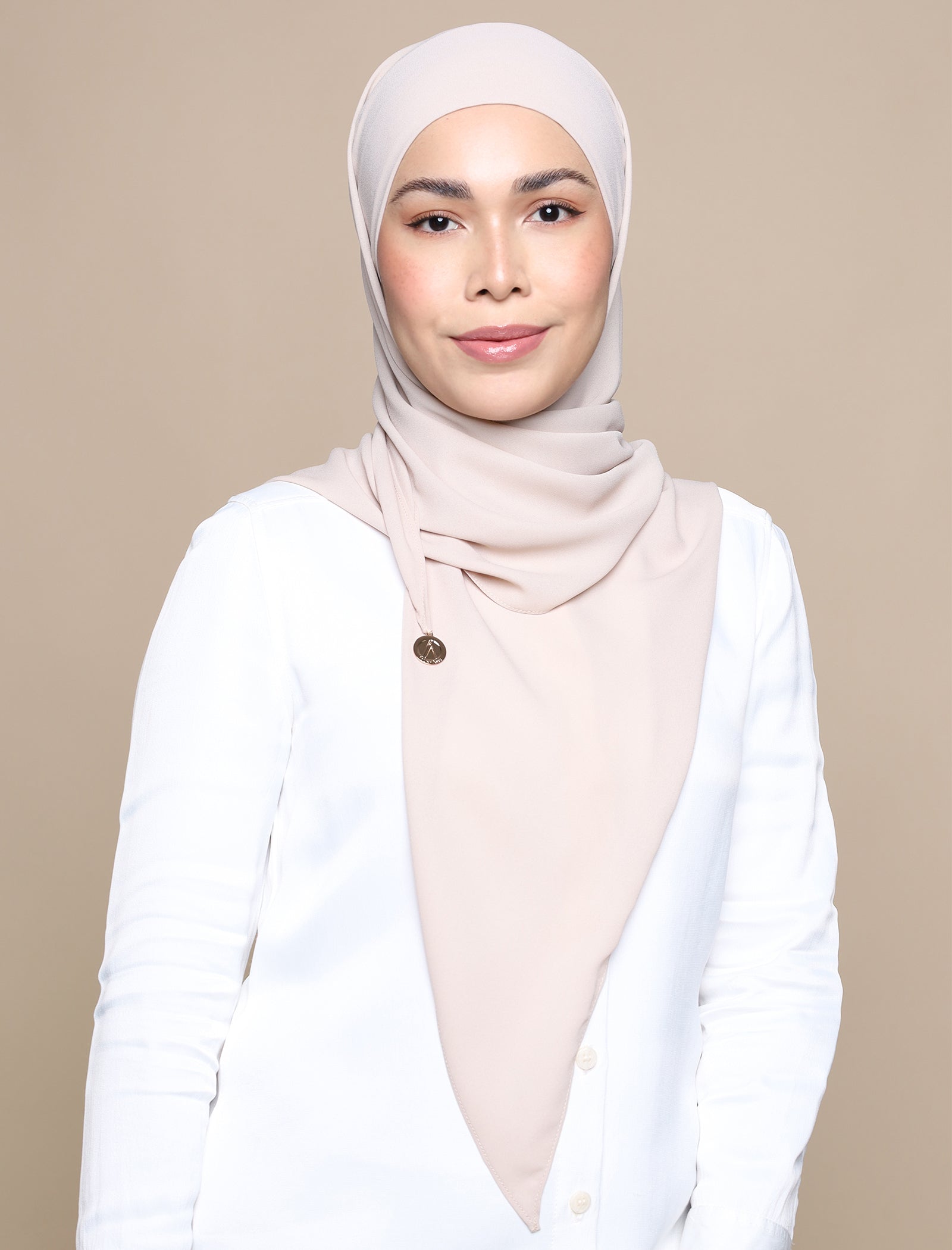 Korean Chiffon Tri Lux Square - Almond