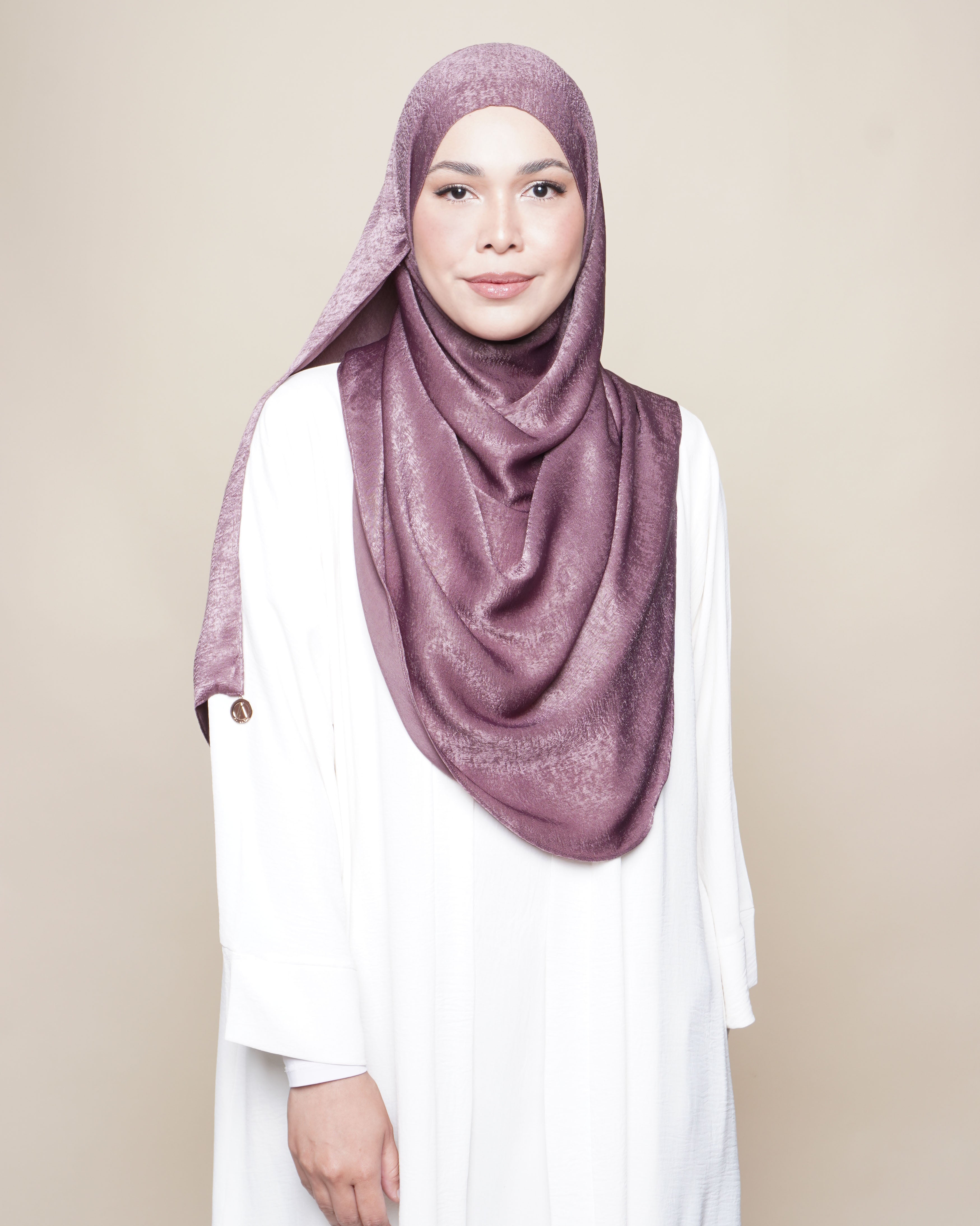 Raudhah Satin Crepe - Amethyst Smoke