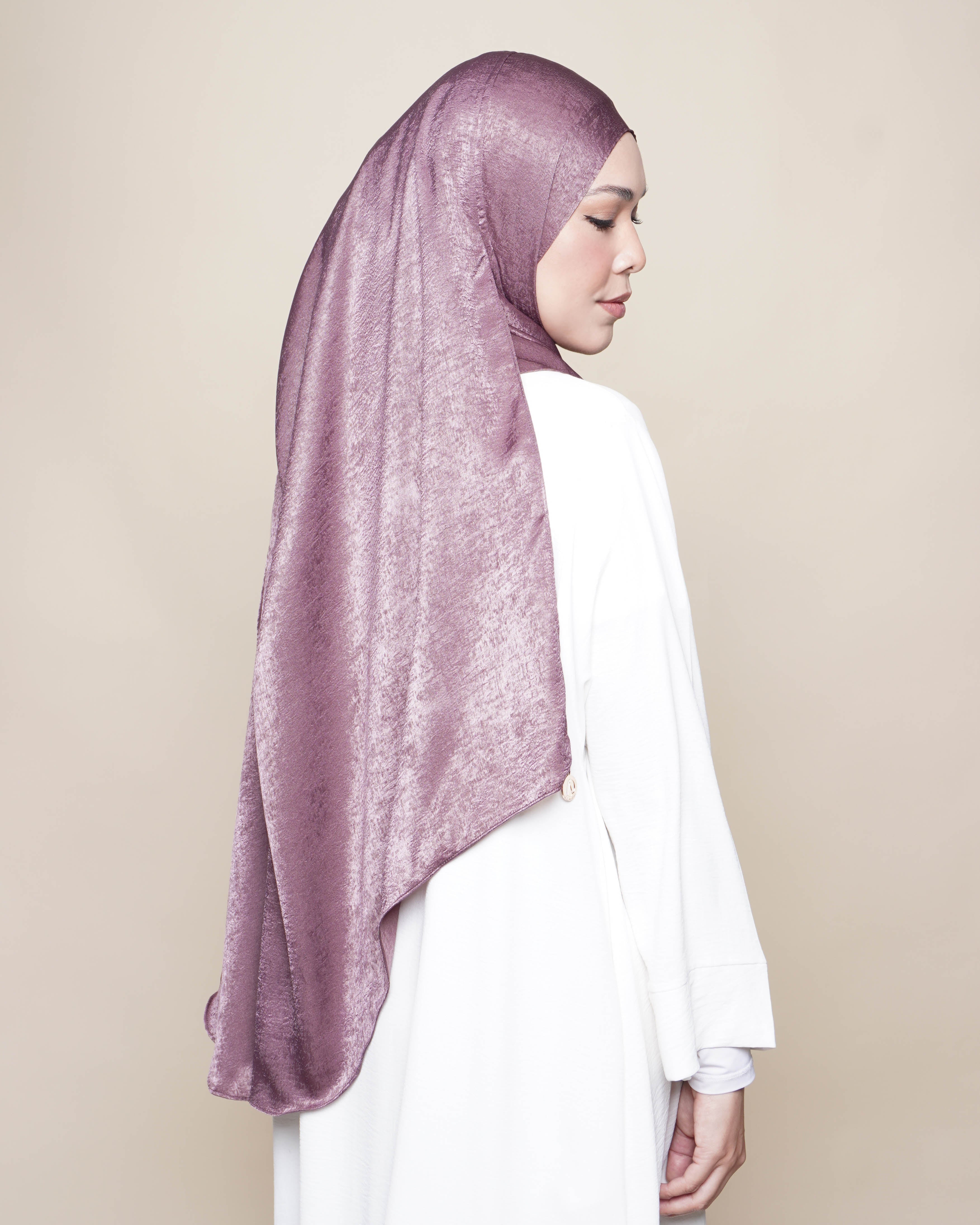 Raudhah Satin Crepe - Amethyst Smoke