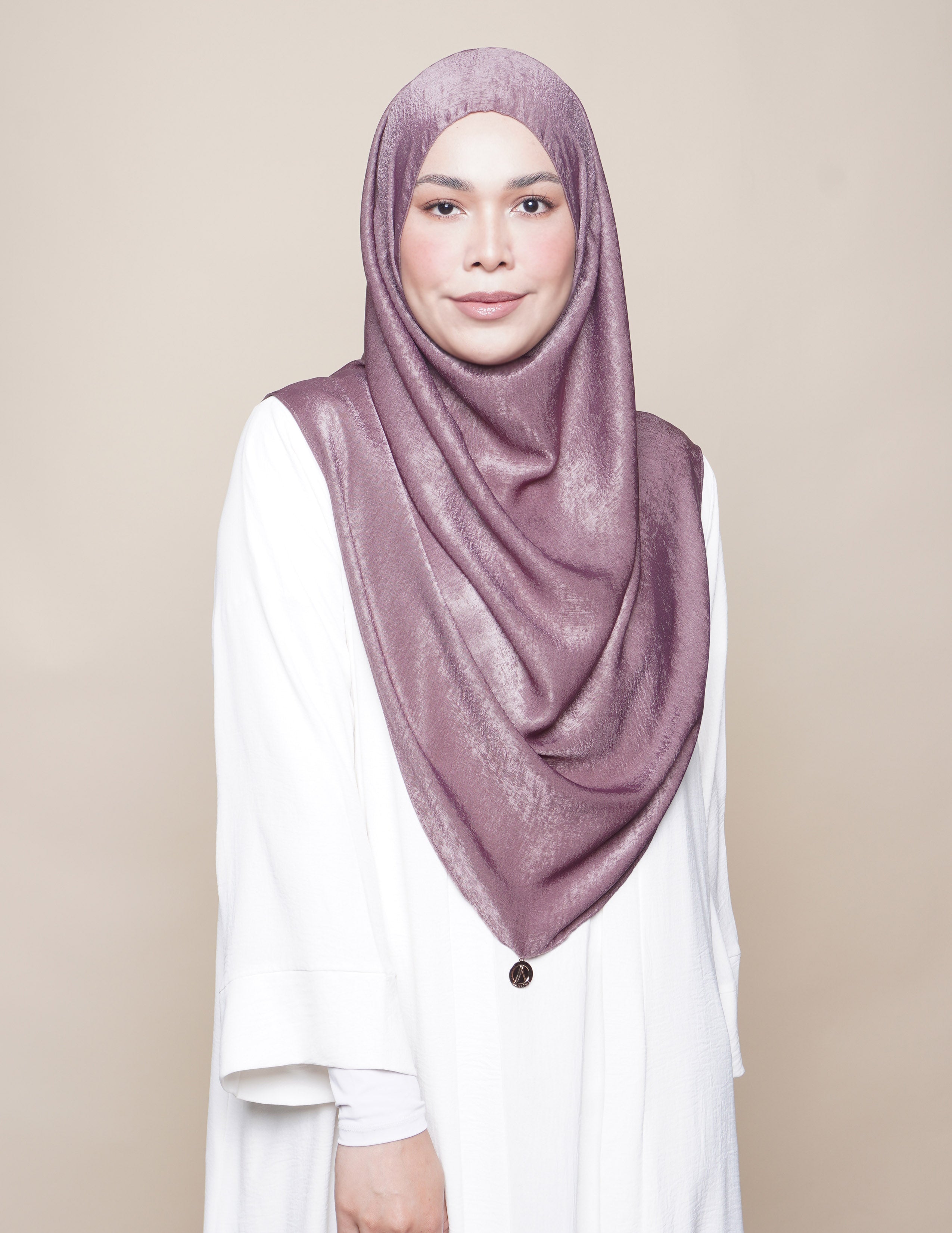 Khadijah Satin Crepe - Amethyst Smoke