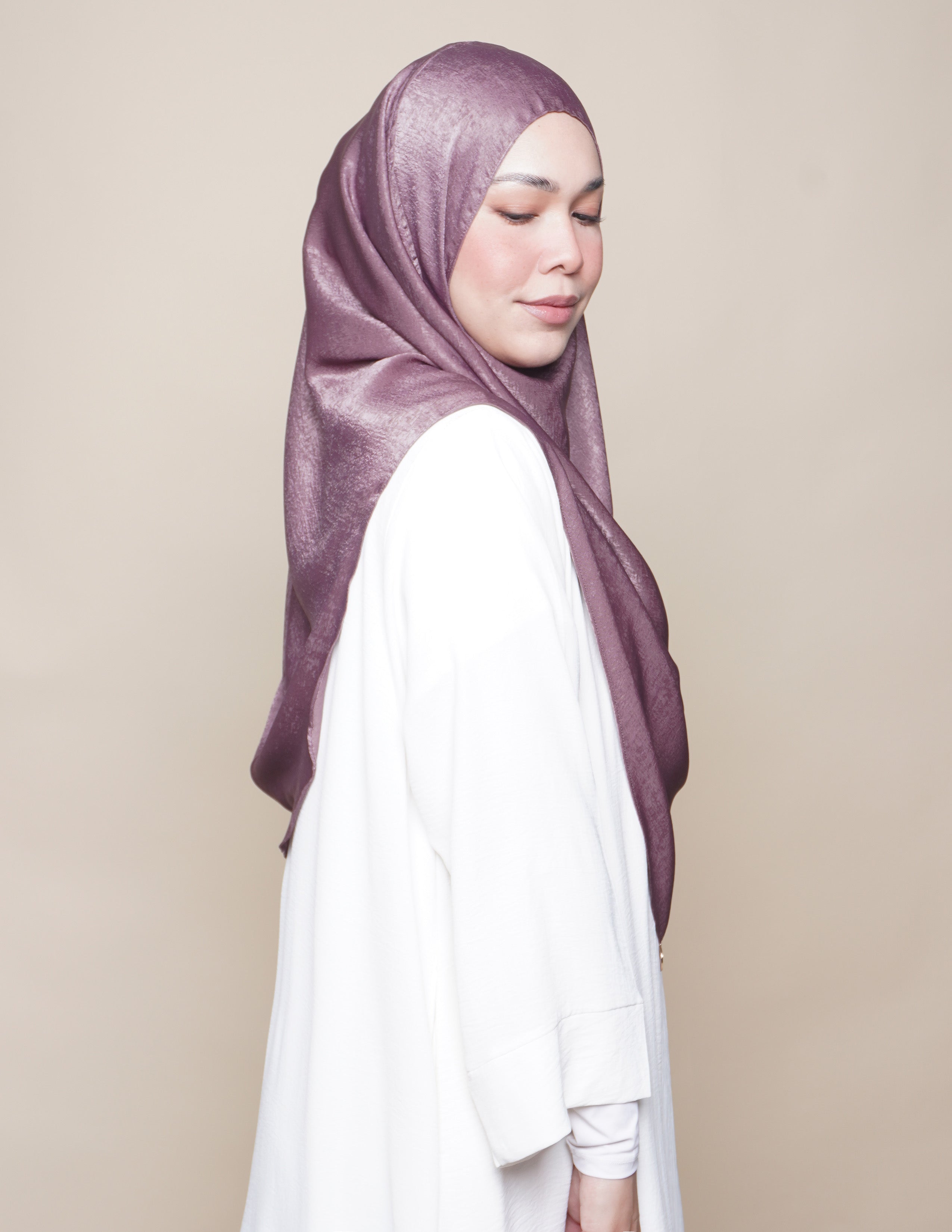 Khadijah Satin Crepe - Amethyst Smoke
