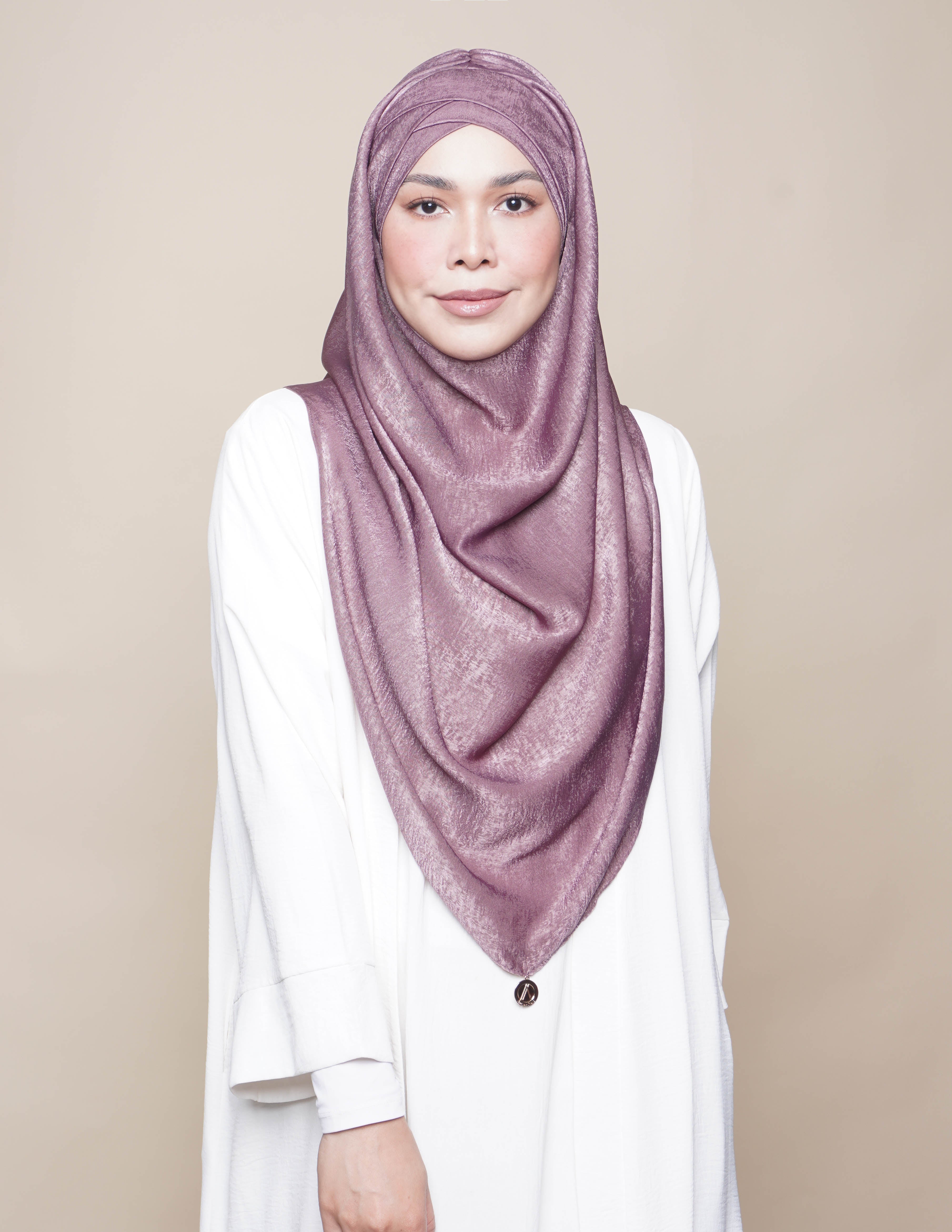 Khadijah Turban Satin Crepe - Amethyst Smoke
