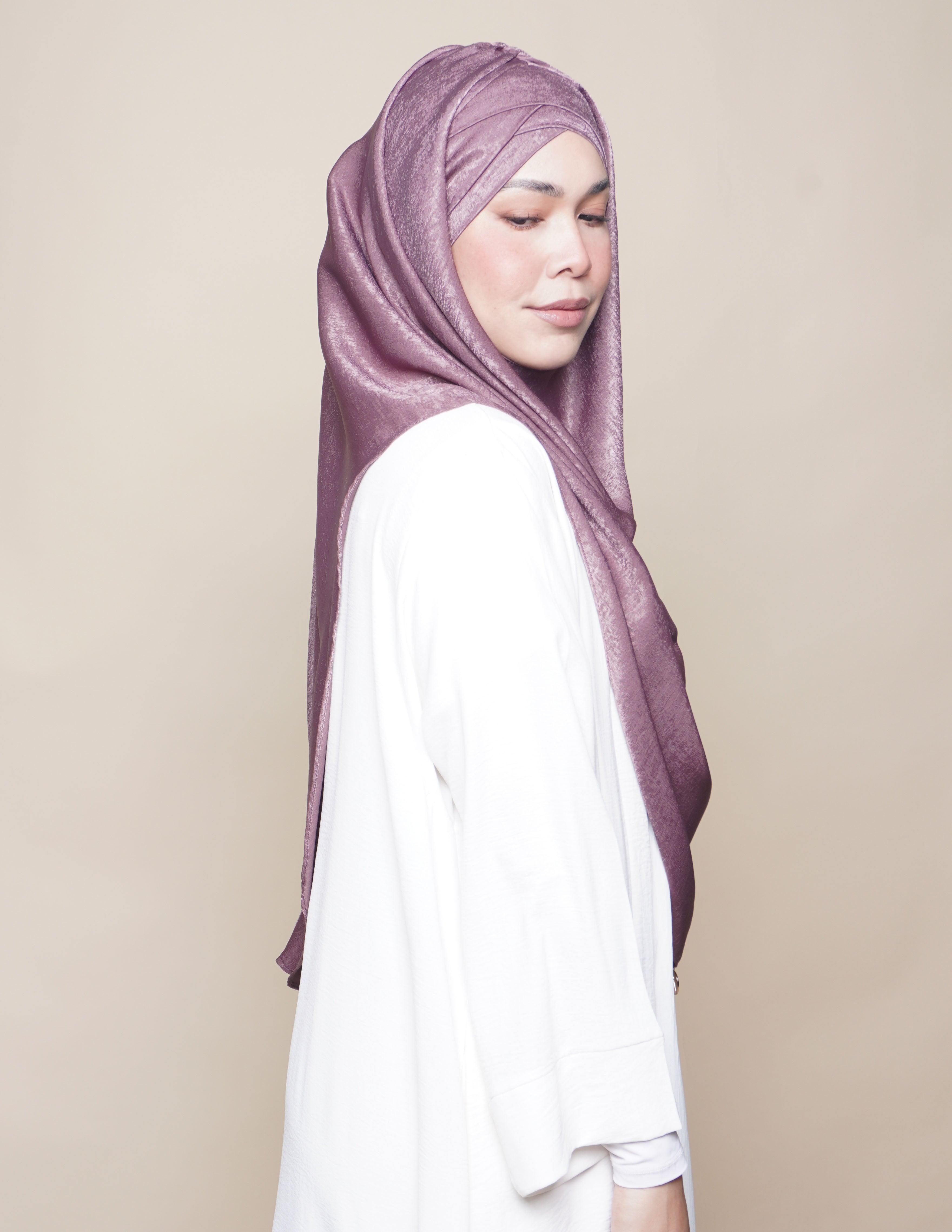 Khadijah Turban Satin Crepe - Amethyst Smoke