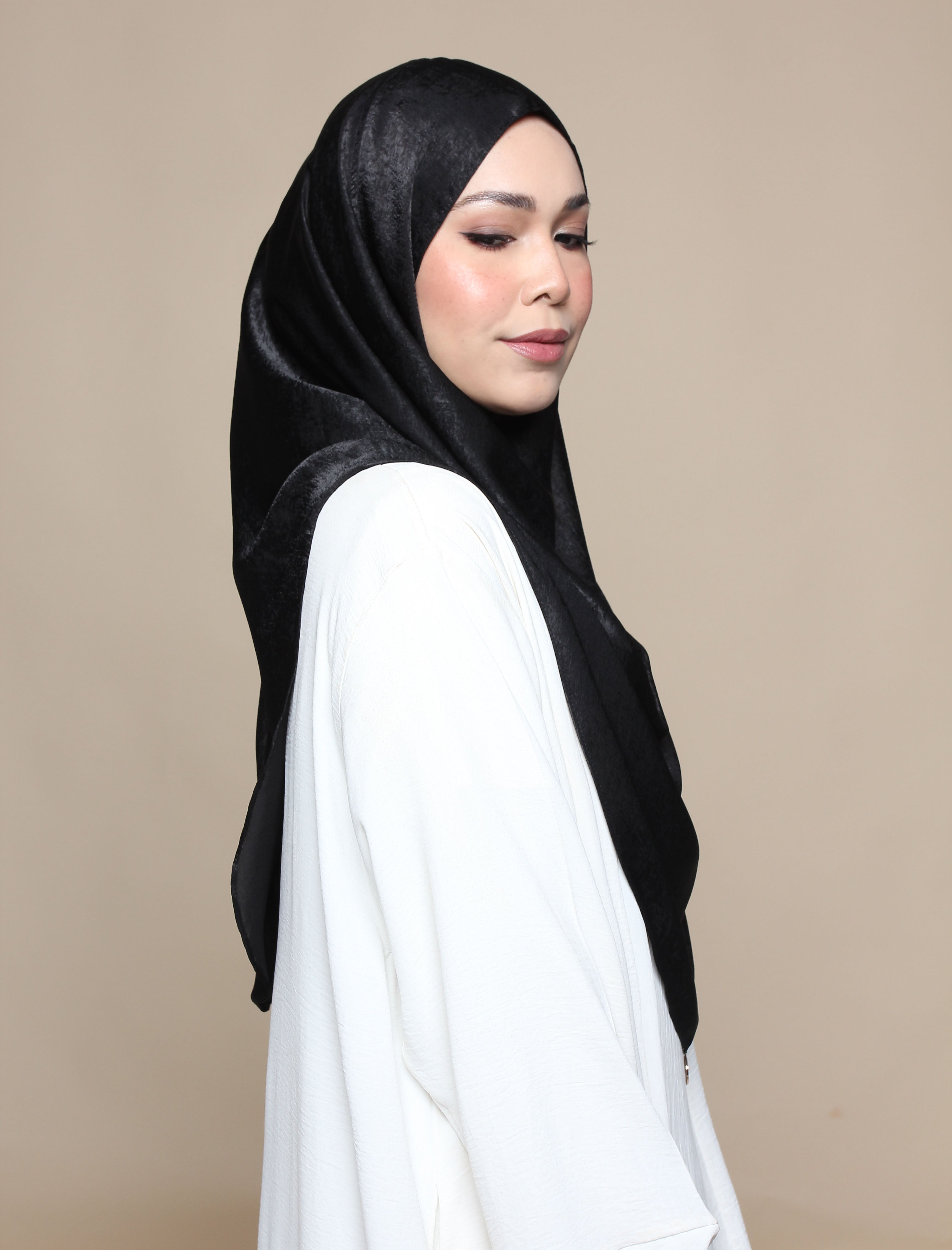 Khadijah Satin Crepe - Black