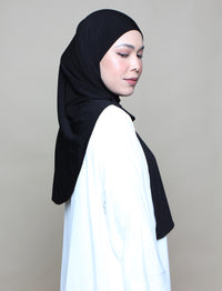 Jannah Instant Tri Moss Crepe - Black