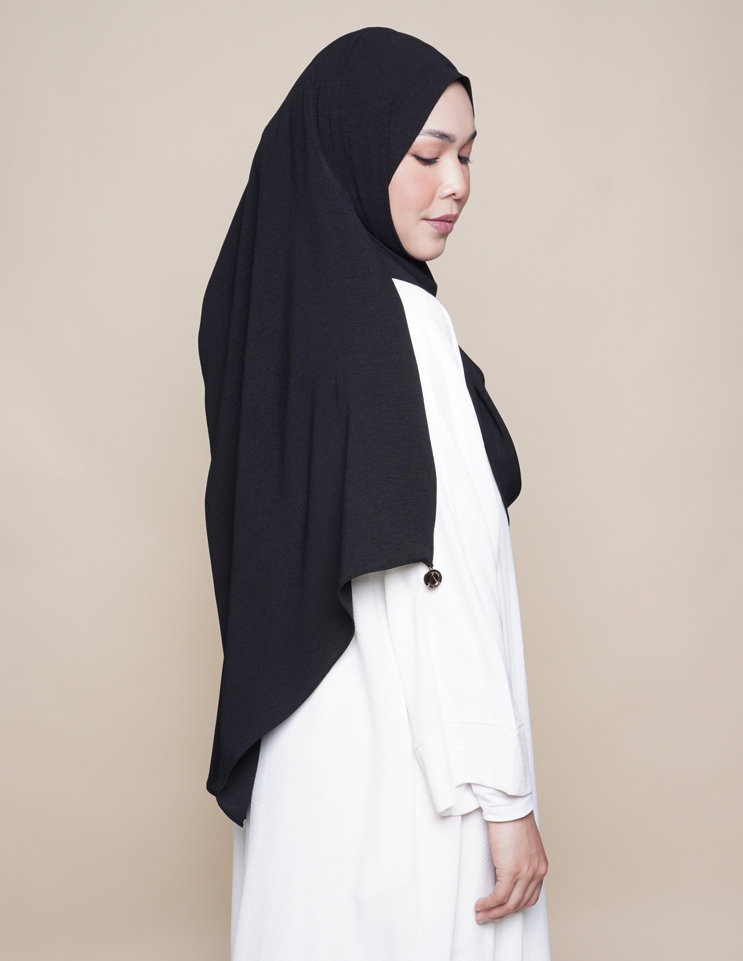 Raudhah Soft Crepe - Black