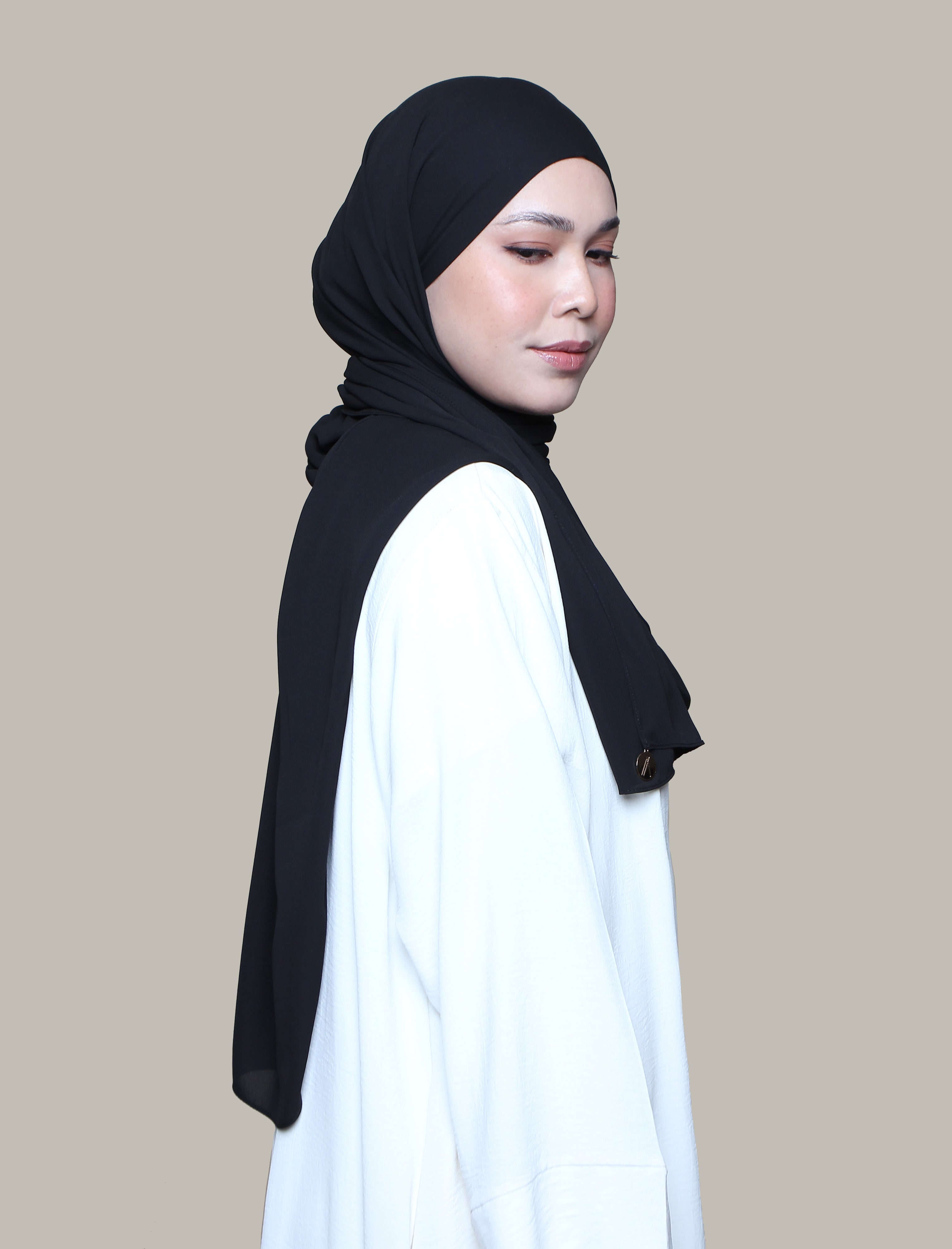 Soft Chiffon Lux Square Shawl - Black